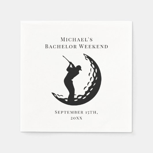 Personalisiert Napkin | Bachelor Golf Weekend Serviette (Vorderseite)