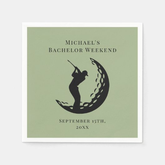 Personalisiert Napkin | Bachelor Golf Weekend Serviette (Vorderseite)