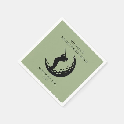 Personalisiert Napkin | Bachelor Golf Weekend Serviette (Ecke)