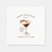 Personalisiert Napkins 50. Geburtstag Martini Serviette (Vorderseite)