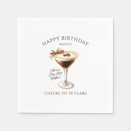 Personalisiert Napkins 70. Geburtstag Martini Serviette (Vorderseite)