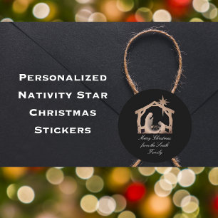 Personalisiert Nativstar Weihnachtsaufkleber Runder Aufkleber