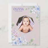 Personalisiert Nature Floral Foto Babydusche Einladung (Rückseite)