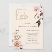 Personalisiert Nature Floral Foto Babydusche Einladung (Vorderseite)