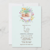 Personalisiert Nature Wildblume Foto Kinderdusche Einladung (Vorderseite)