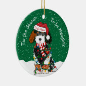 Personalisiert Naughty Bernedoodle Keramik Ornament (Rechts)