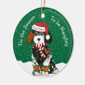 Personalisiert Naughty Bernedoodle Keramik Ornament (Links)