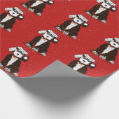 Personalisiert Naughty Bernedoodle Red Xmas Geschenkpapier (Ecke)