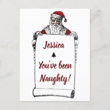 Personalisiert Naughty/Nice Funny Christmas Postca