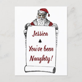 Personalisiert Naughty/Nice Funny Christmas Postca Feiertagspostkarte