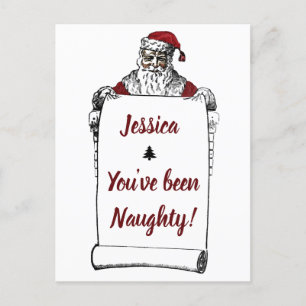 Personalisiert Naughty/Nice Funny Christmas Postca Feiertagspostkarte