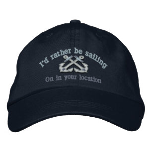 Personalisiert Nautical Ich würde lieber segeln Bestickte Kappe