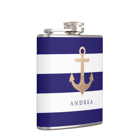 Personalisiert | Nautischer Anker Flachmann (Rechts)