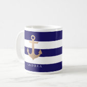 Personalisiert | Nautischer Anker Kaffeetasse (Vorderseite Links)