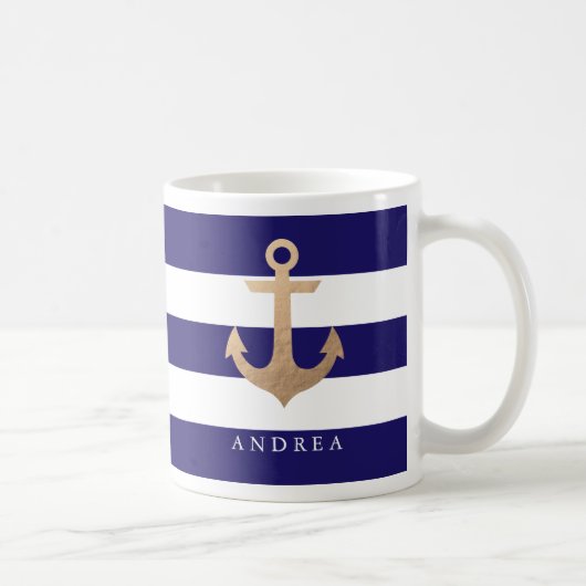 Personalisiert | Nautischer Anker Kaffeetasse (Rechts)