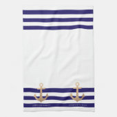 Personalisiert | Nautischer Anker Küchentuch (Vertikal)