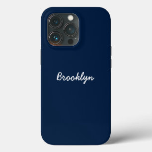 Personalisiert navy blau weiße benutzerdefinierte iPhone 13 pro hülle