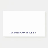 Personalisiert Navy Blue and White Monogram 10x6 Post-it Klebezettel (Vorderseite)