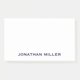 Personalisiert Navy Blue and White Monogram 10x6 Post-it Klebezettel