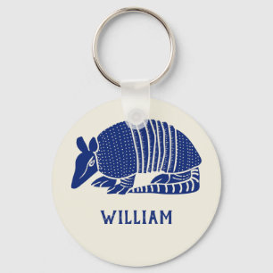 Personalisiert Navy Blue Armadillo Schlüsselanhänger