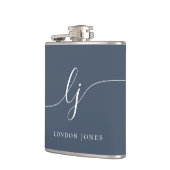 Personalisiert Navy Blue Bachelorette Flachmann (Links)