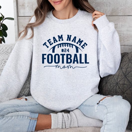 Personalisiert Navy Blue Football Team Mama Sweatshirt