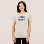 Personalisiert Navy Blue Football Team Mama Tri-Blend Shirt (Vorderseite voll)