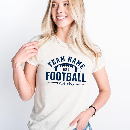 Personalisiert Navy Blue Football Team Mama Tri-Blend Shirt