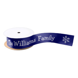 Personalisiert Navy Blue Frohe Weihnachten Satinband