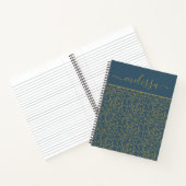 Personalisiert Navy Blue Gold Geometric Journal Notizblock (Innenseite)