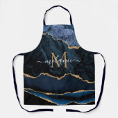 Personalisiert: Navy Blue Gold Schürze (Vorderseite)