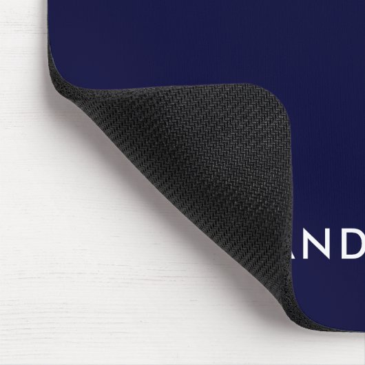 Personalisiert Navy Blue Minimalistisch Monogram Mousepad (Ecke)