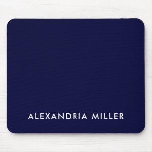 Personalisiert Navy Blue Minimalistisch Monogram Mousepad