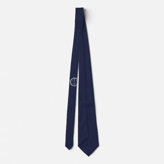 Personalisiert Navy Blue Monogram Initials Golf Krawatte (Rückseite)