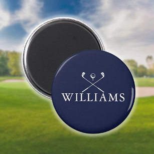Personalisiert Navy Blue Name Golf Clubs Magnet