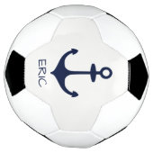 Personalisiert Navy Blue Nautical Anchor Fußball (Gedreht)