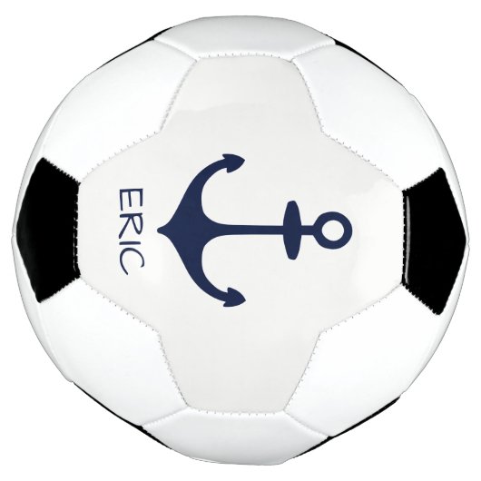 Personalisiert Navy Blue Nautical Anchor Fußball (Gedreht)