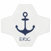 Personalisiert Navy Blue Nautical Anchor Fußball (Flach)