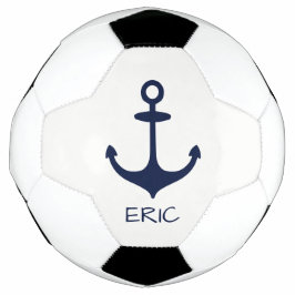 Personalisiert Navy Blue Nautical Anchor Fußball