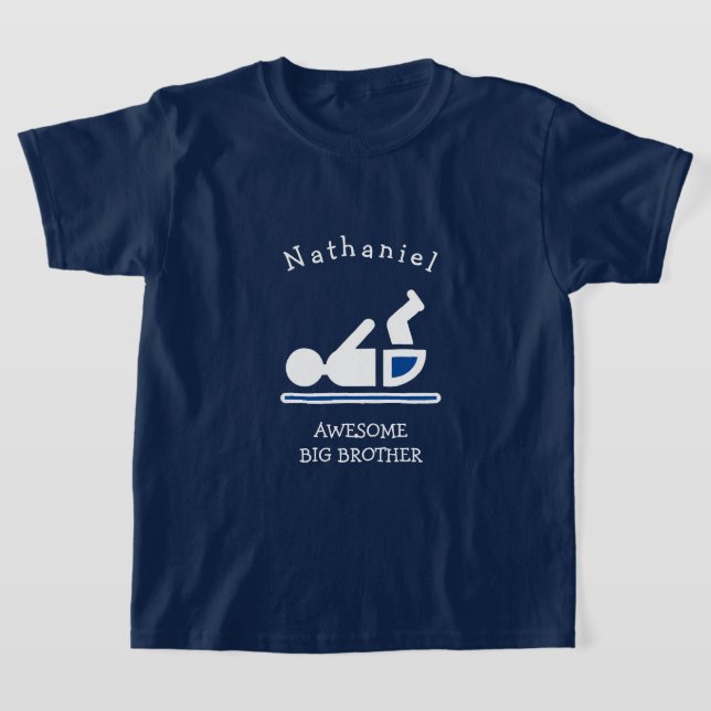 Personalisiert Navy Blue PHANTASTISCH BIG BROTHER T-Shirt (Ablage )