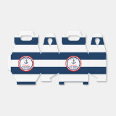 Personalisiert Navy Blue Red Nautical Baby Dusche Geschenkschachtel (Ungefaltet)