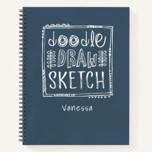 Personalisiert Navy Blue Sketchbook Notizblock