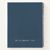 Personalisiert Navy Blue Sketchbook Notizblock (Rückseite)