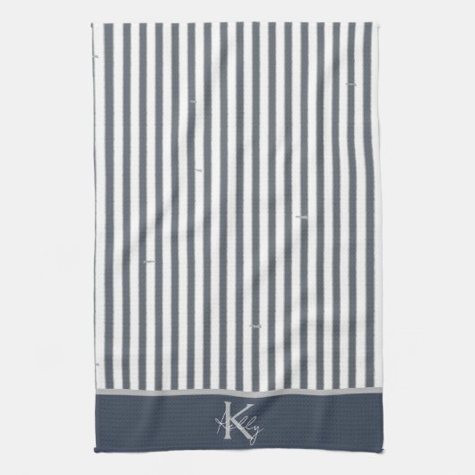 Personalisiert Navy Blue Striping Küchentücher (Vertikal)