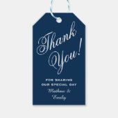 Personalisiert Navy Blue Vielen Dank Gastgeschenk  Geschenkanhänger (Vorderseite)