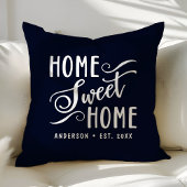 Personalisiert Navy Blue Zuhause Sweet Zuhause Kissen