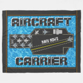 Personalisiert Navy jetzt Flugzeugträger Fleecedecke (Vorderseite (Horizontal))