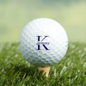 Personalisiert Navy Monogram Simple Titleist Pro V Golfball (Insitu T-Shirt)