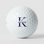 Personalisiert Navy Monogram Simple Titleist Pro V Golfball (Vorderseite)