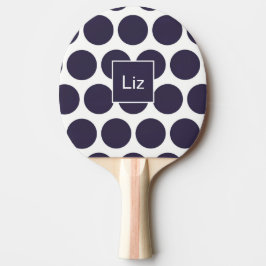 Personalisiert Navy Polka Dot Ping Pong Paddle Tischtennis Schläger